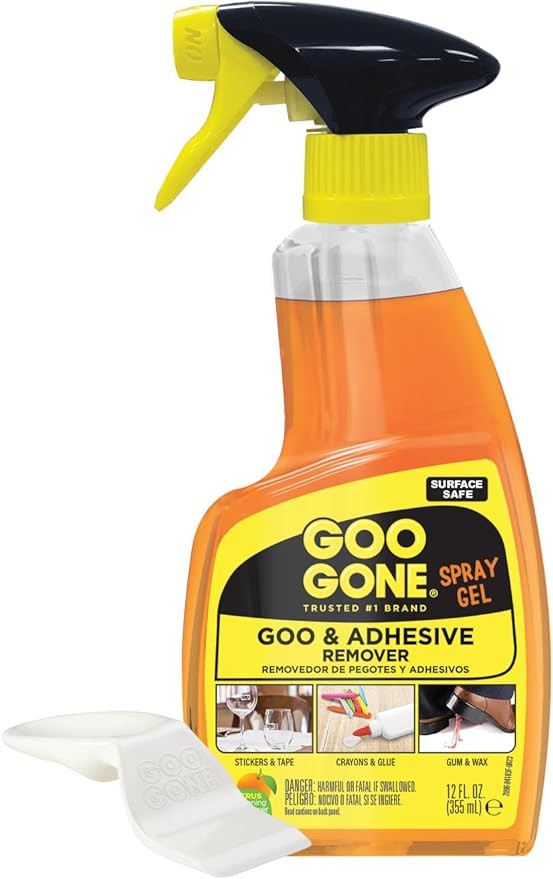 Goo Gone Adhesive Remover Spray Gel, Removes Chewing Gum, Grease, Tar, Stickers, Labels, Tape Res... | Amazon (US)
