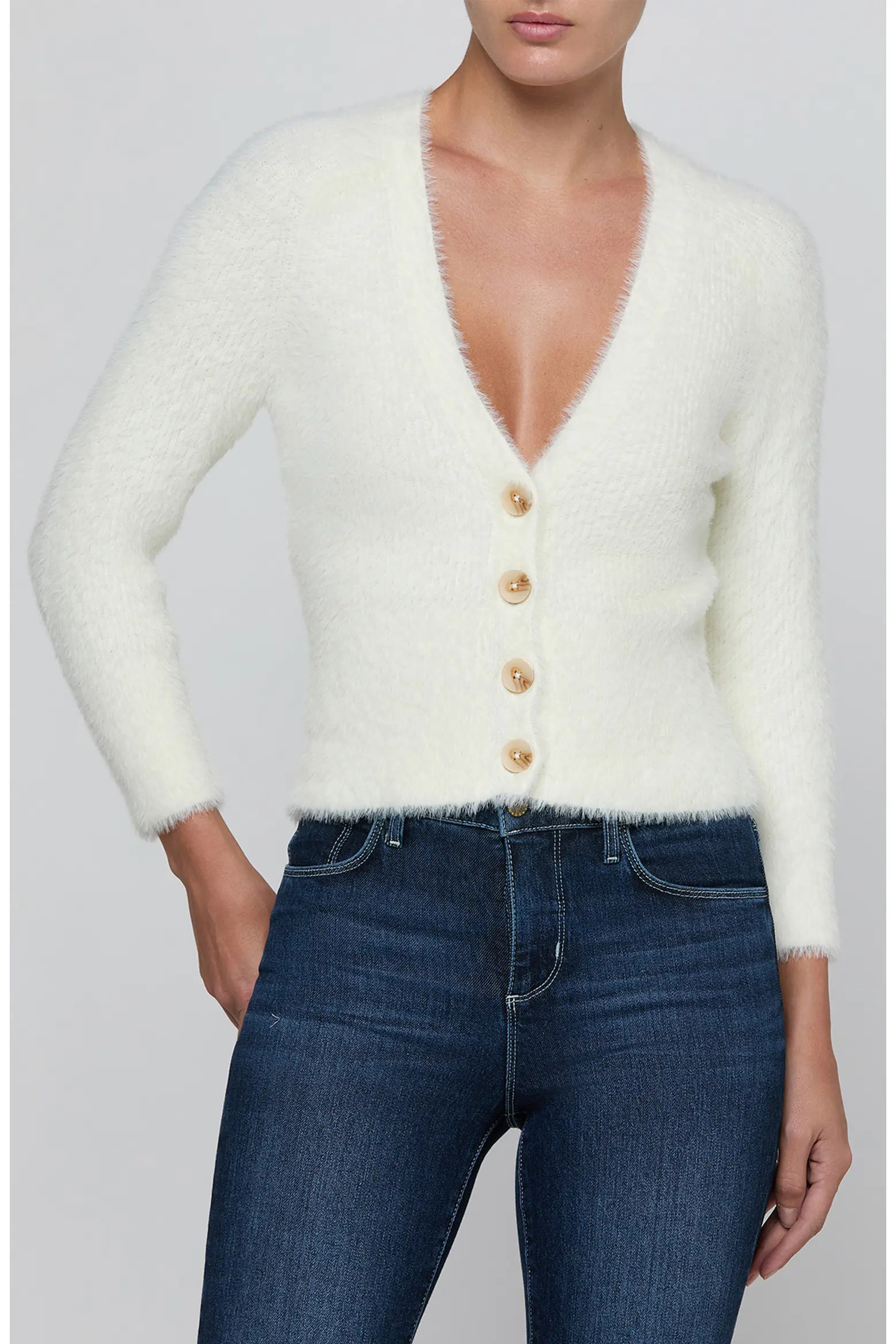L'AGENCE Agathe Fuzzy Cardigan (Women) | Nordstrom | Nordstrom