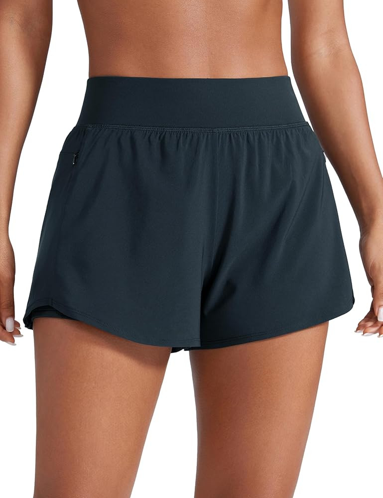 CRZ YOGA 2 in 1 Double Layer Running Shorts for Women 3" - High Waisted for Athletic Tennis Worko... | Amazon (US)