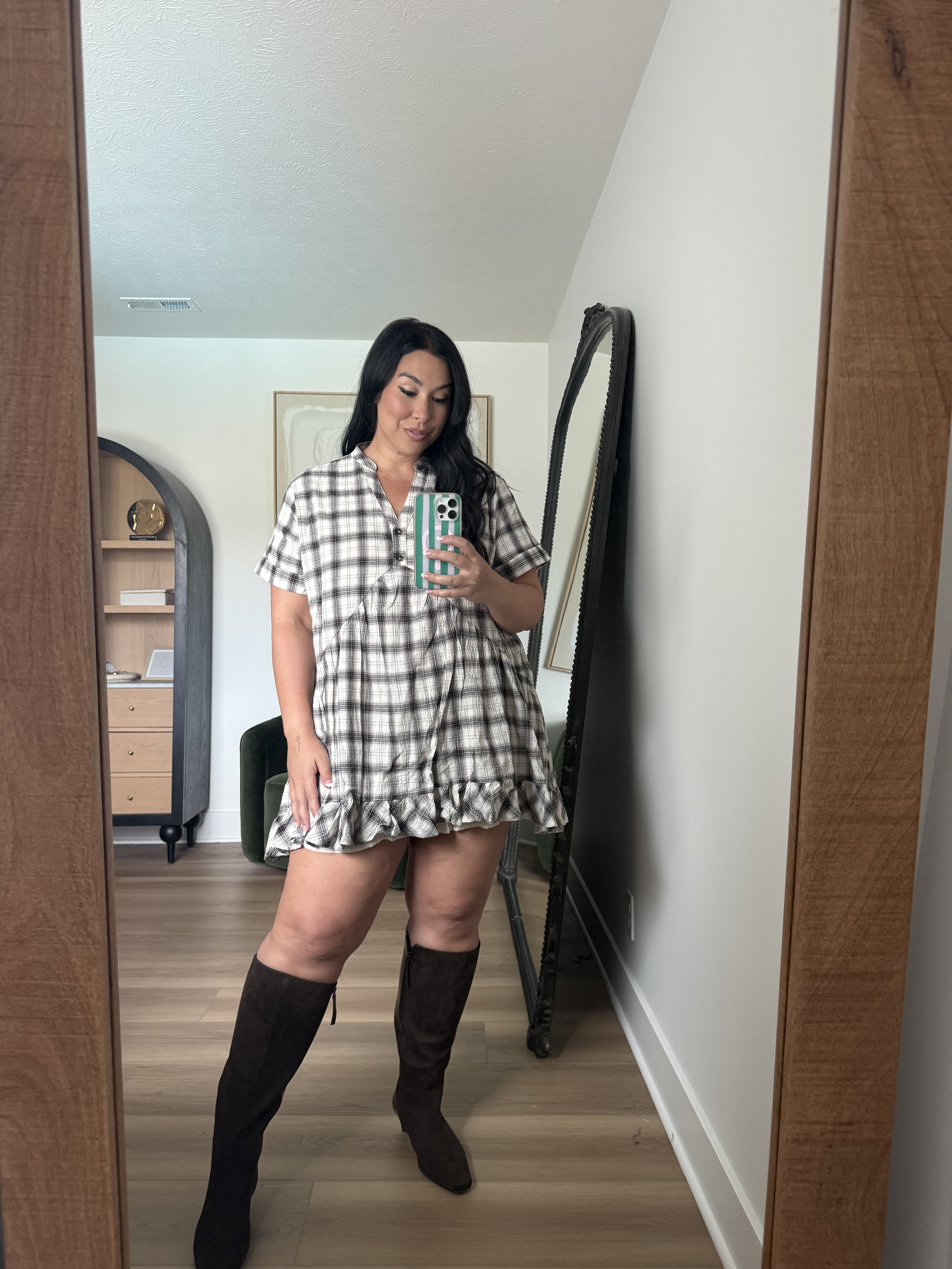 Love this more relaxed babydoll dress for fall! Wearing an XL in all dresses vici, fall style, fall dress, midsize fashion, fall finds 

 #LTKSeasonal #LTKMidsize