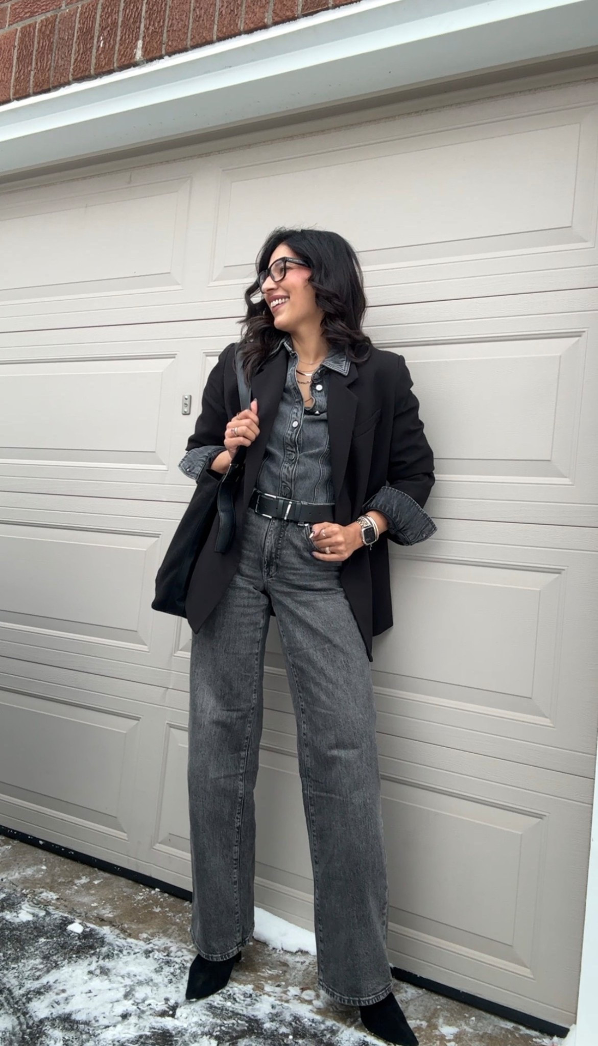 Denim on denim for the office 

#LTKcanada #LTKworkwear #LTKwinter