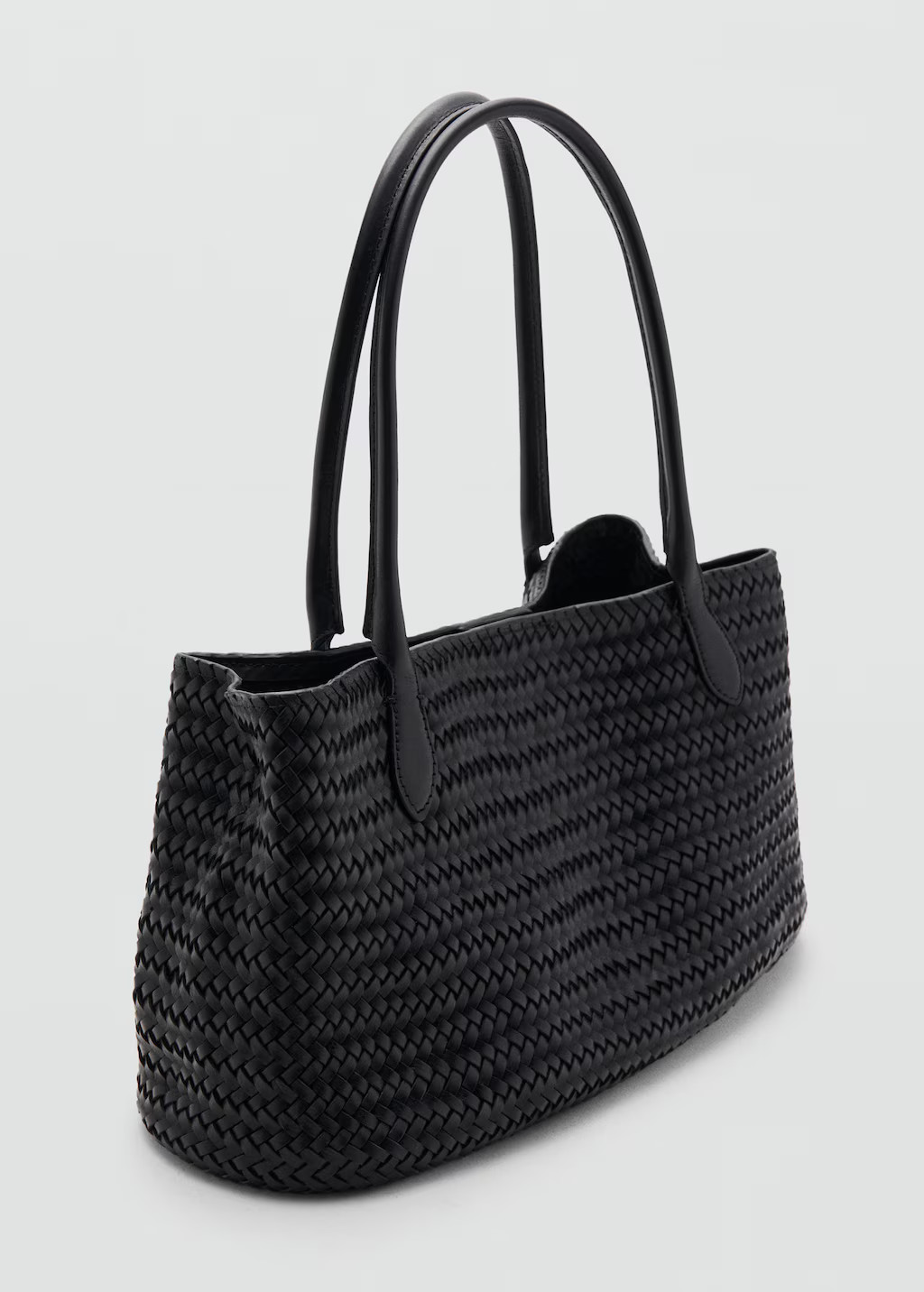 Braided leather bag black - Woman - One size - MANGO | MANGO (UK)