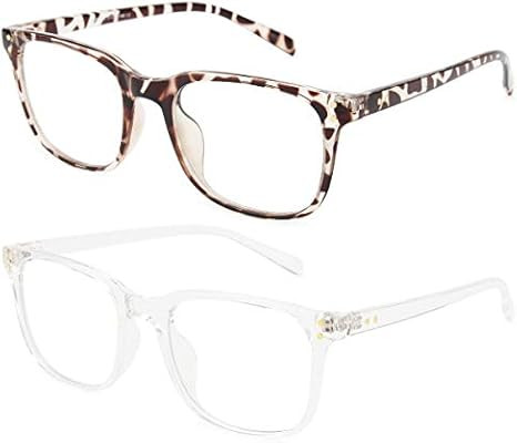 Livho 2 Pack Blue Light Blocking Glasses, Computer Gaming Square Nerd Fake Eyeglasses Women Men A... | Amazon (US)