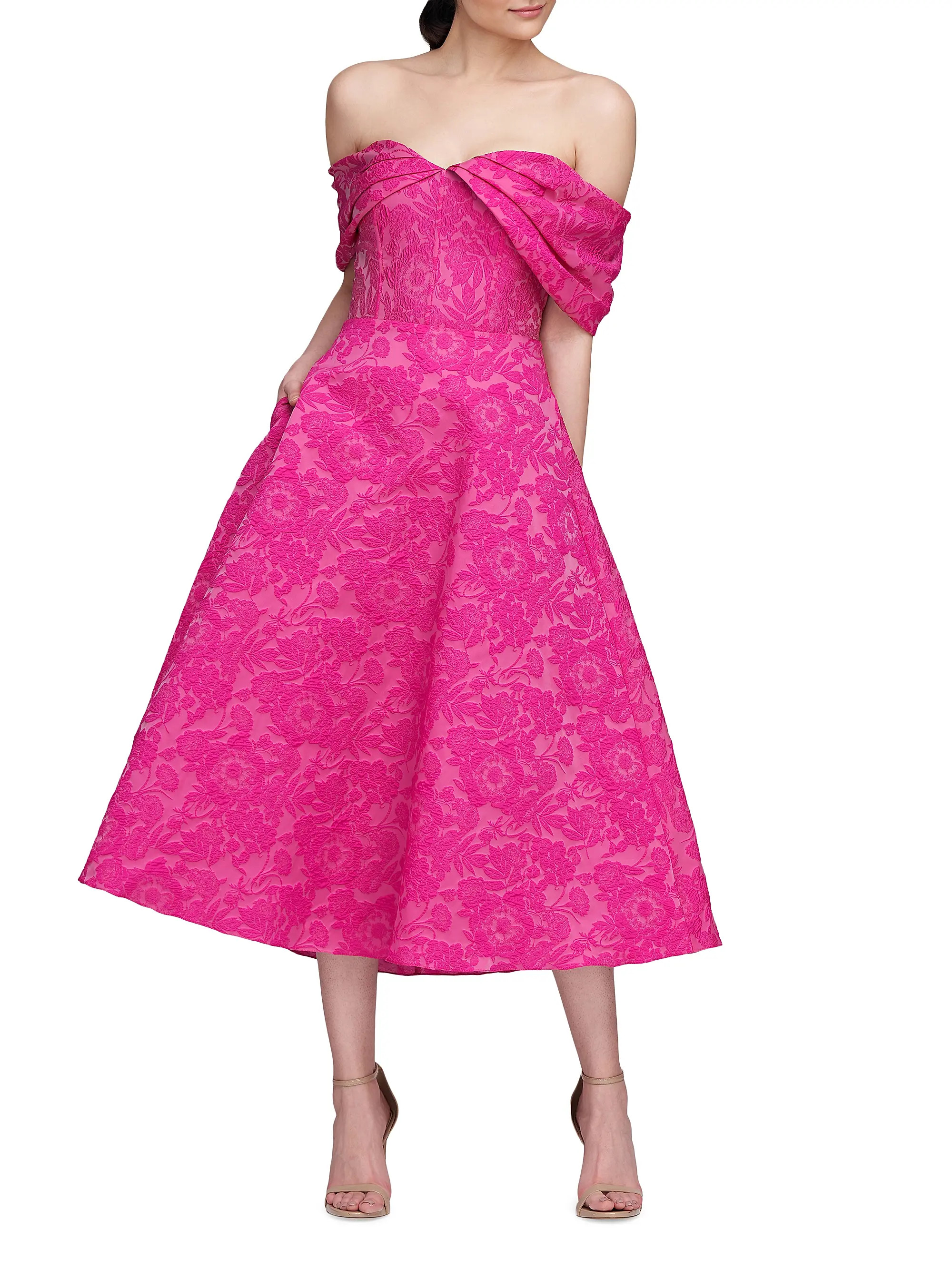 Fiona Cloud Floral Jacquard Midi-Dress | Saks Fifth Avenue