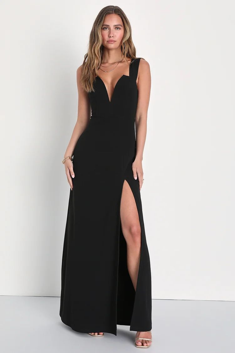 Daring Elegance Black Sleeveless Mermaid Maxi Dress | Lulus