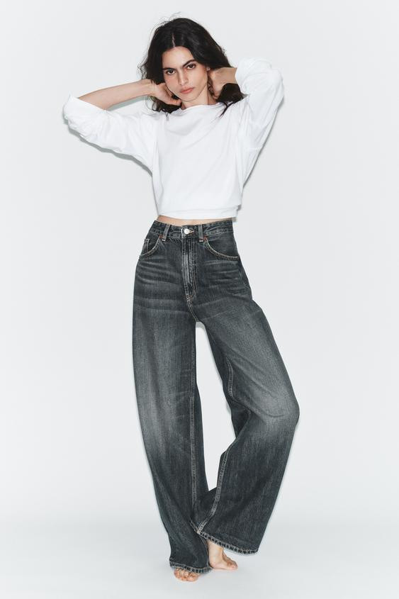 TRF EXTRA WIDE-LEG HIGH-WAIST JEANS | Zara UK