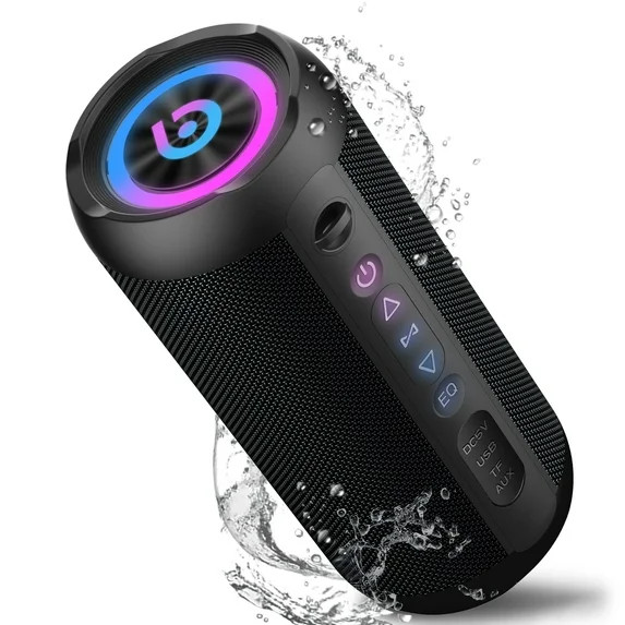 Portable Bluetooth Speaker IPX7 Waterproof, 30W Loud Sound, Deep Bass, Bluetooth 5.4, LED Lights,... | Walmart (US)