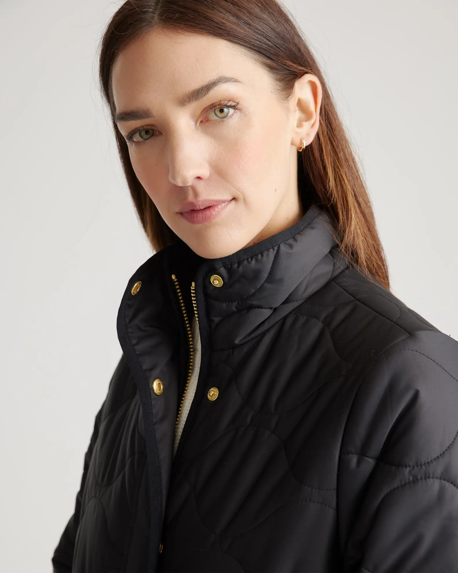 Featherless Quilted Long Puffer Jacket in Black | Quince