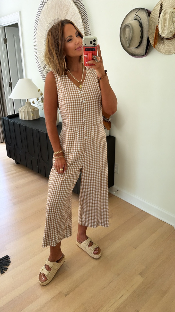 the cutest amazon gingham jumpsuit and raffia sandals ♥️

#LTKootd #LTKSaleAlert #LTKBeauty