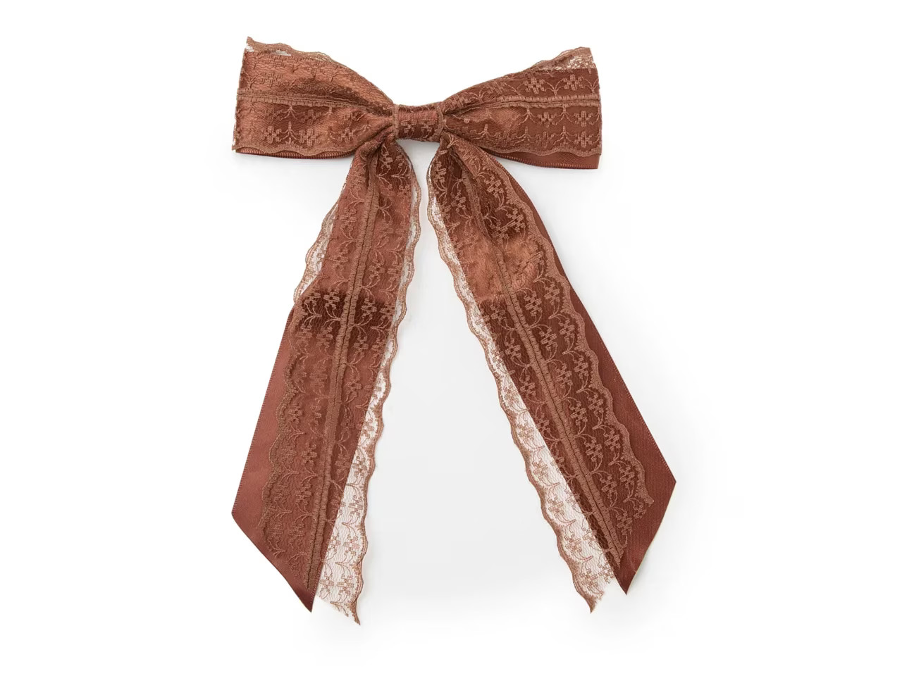 Kelly & Katie Chocolate Lace Overlay Bow Hair Clip | DSW