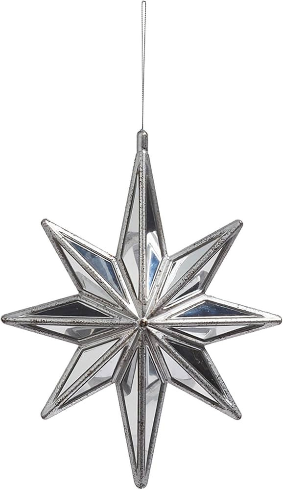 Raz Imports Silver Mirrored Star Hanging Ornament, 10.5-inch Height, Christmas Holiday Decor | Amazon (US)