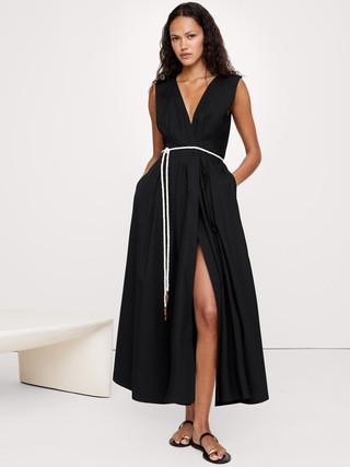 Cotton Poplin Wrap Maxi Dress | Banana Republic (US)