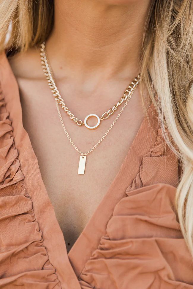 Notorious Reputation Two Piece Gold Chain Necklace | The Pink Lily Boutique