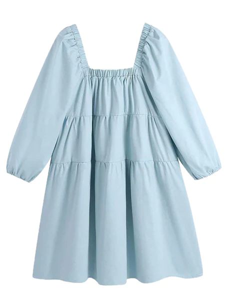 'Elina' Square Neck Layered Dolly Dress (2 Colors) | Goodnight Macaroon