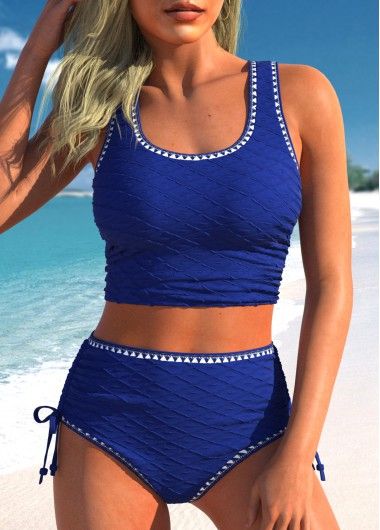 New In
        MODLILY® Scoop Neck Drawstring Royal Blue Bikini Set | modlily.com