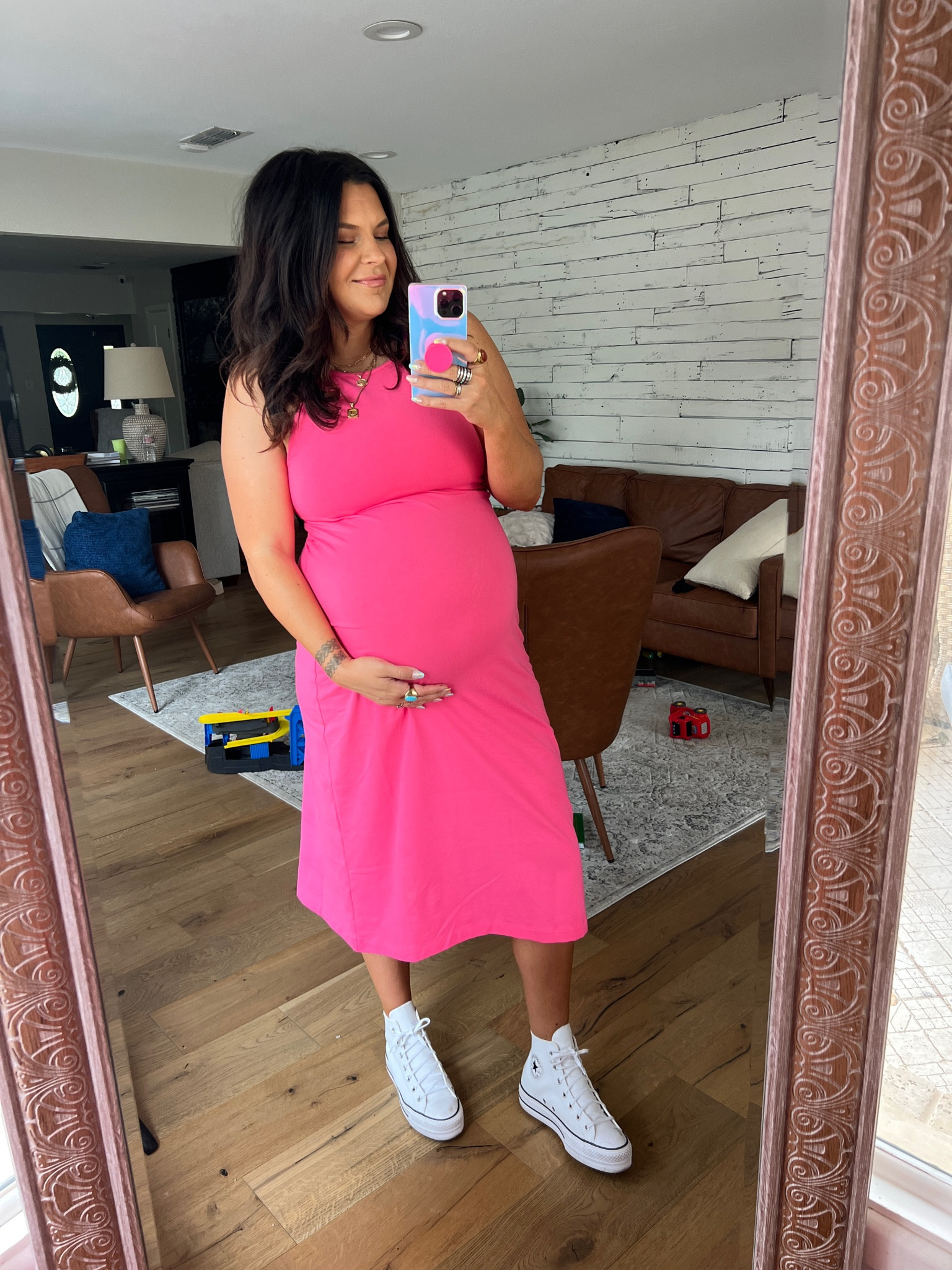 Mom On-The-Go outfit 
Wearing a large in the dress
Has a built in bra. 
Converse platform Sneakers: Size down 1/2 size


#LTKshoecrush #LTKunder50 #LTKstyletip