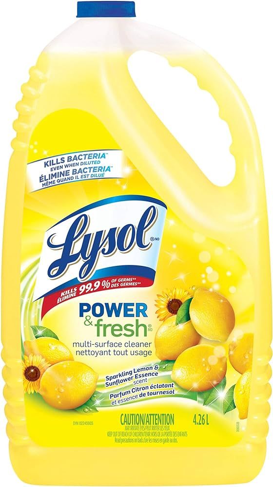 Lysol All Purpose Cleaner, Power & Fresh Multi-Surface Cleaner, Sparkling Lemon & Sunflower Essen... | Amazon (CA)
