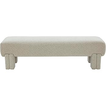 SAFAVIEH Couture Collection Leslee Taupe Chenille Upholstered Bench | Amazon (US)