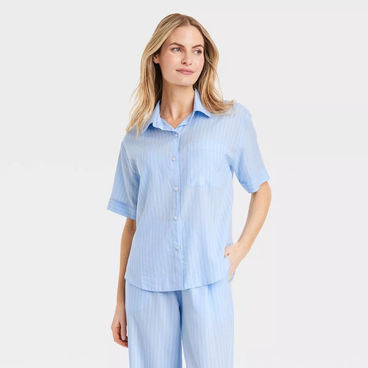 Women's Cotton Blend Button-Up Pajama Top - Stars Above™ | Target
