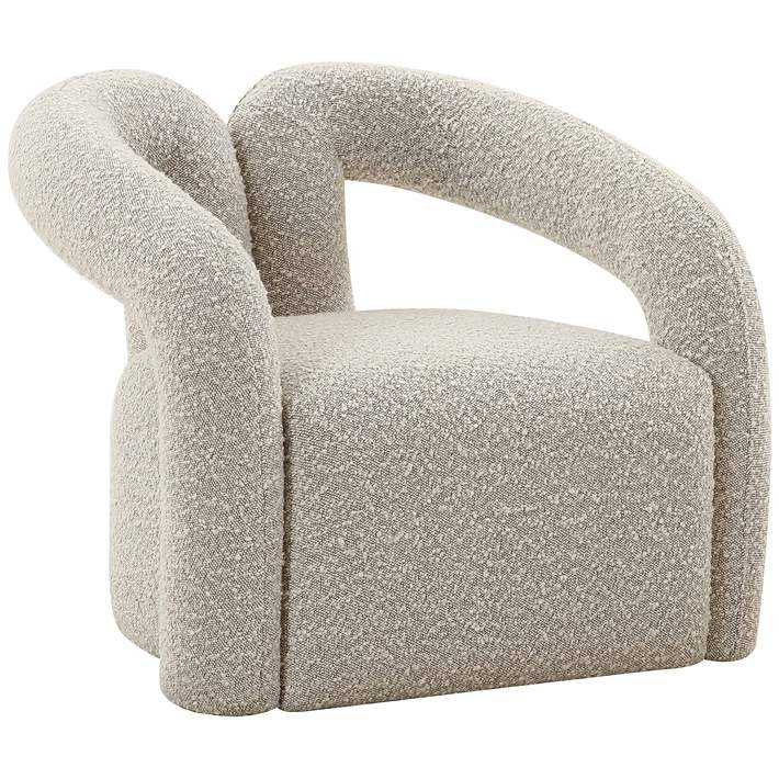 Jenn Gray Boucle Fabric Accent Chair - #031P5 | Lamps Plus | Lamps Plus