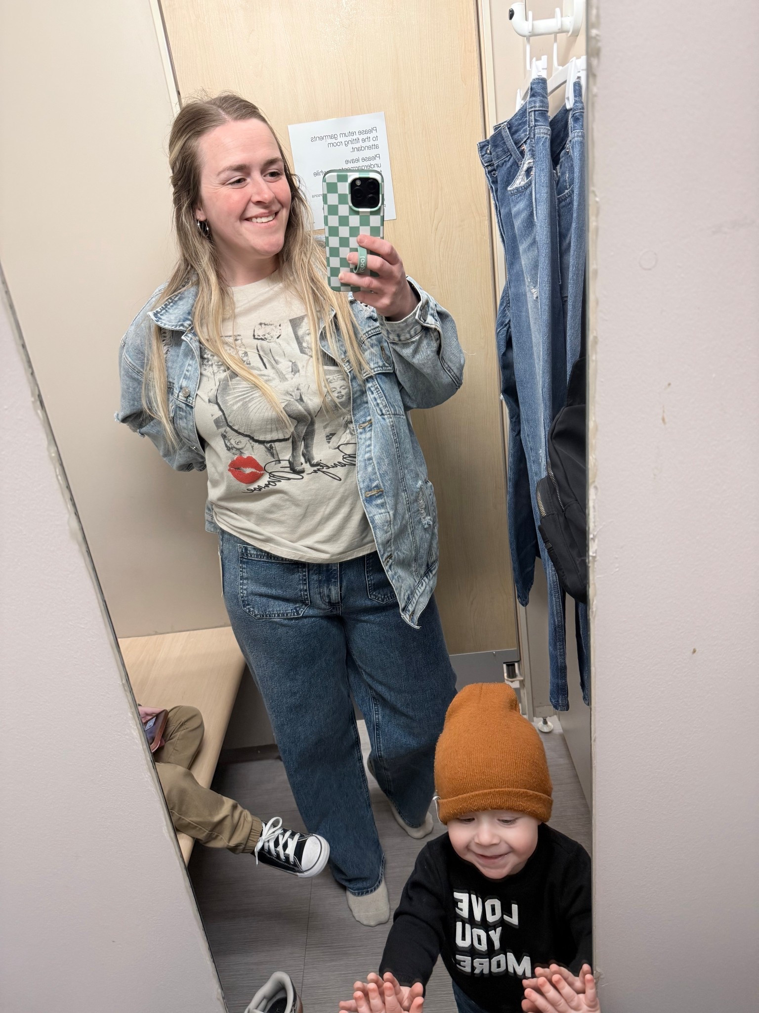 Loved these sailor straight jeans so much I grabbed them in another color 🤍
Took my two boys into a tiny fitting room and survived… so yes, they’re mom-approved 🙌

#LTKMidsize #LTKootd #LTKmomlife