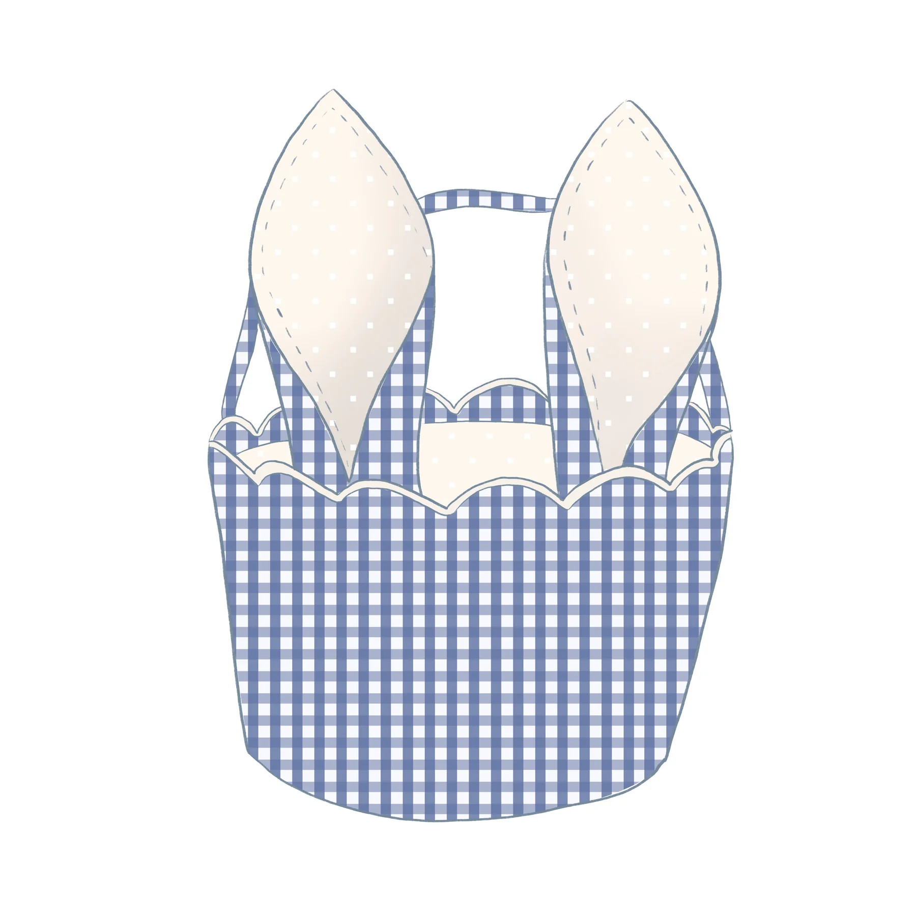 Easter Basket - Blue Gingham | Dondolo