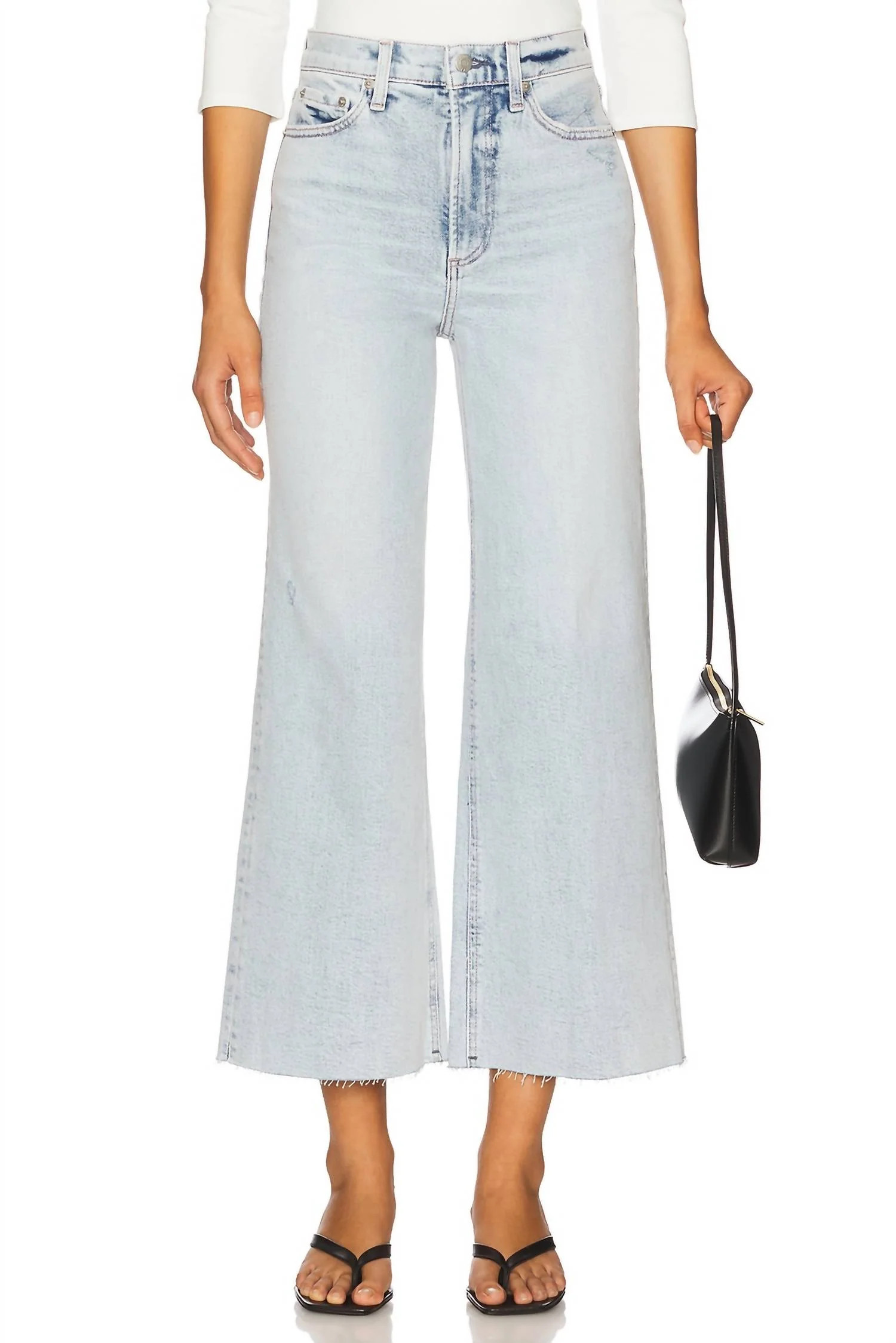 Lana High Rise Crop Wide Leg Jeans In Blue | Shop Simon