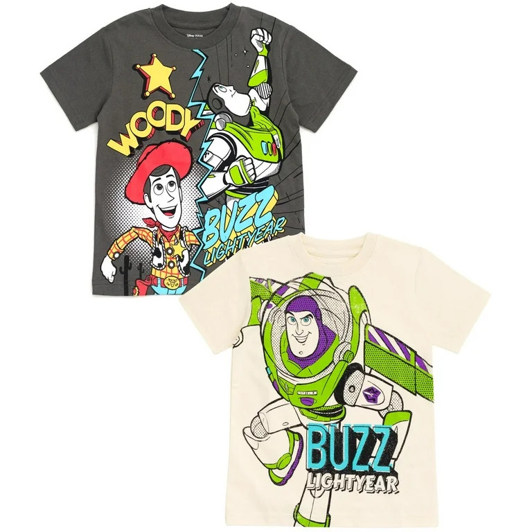 Disney Pixar Toy Story Woody Buzz Lightyear 2 Pack T-Shirts Toddler to Little Kid | Walmart (US)