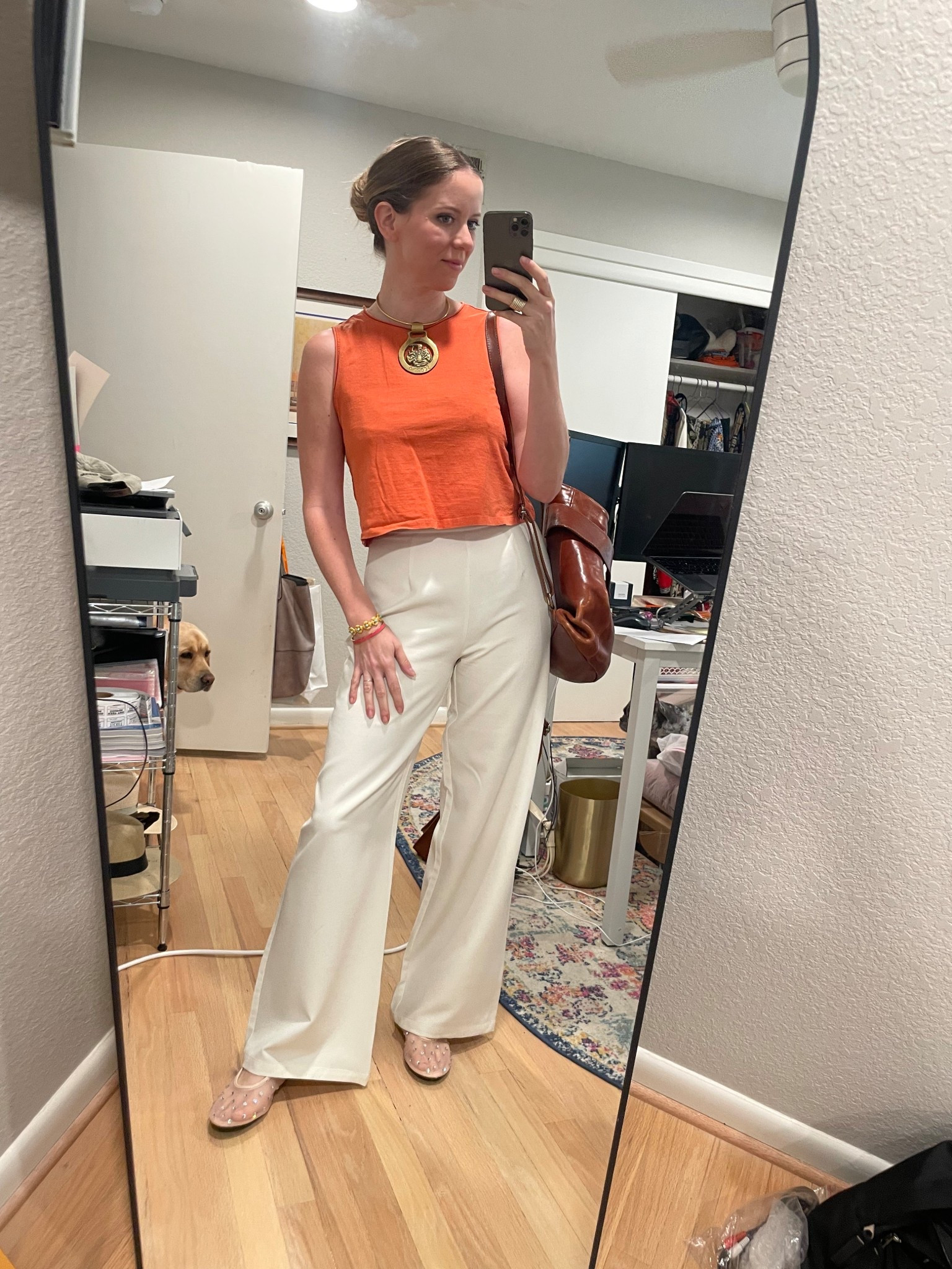 Vintage Allison zodiac horse bridle necklace, Never Fully Dressed wide leg white trouser, Lemonade mesh flats with rhinestones, Target cropped tank. Italian leather backpack. 
Similar styles linked.


#LTKSeasonal #LTKFindsUnder50 #LTKStyleTip