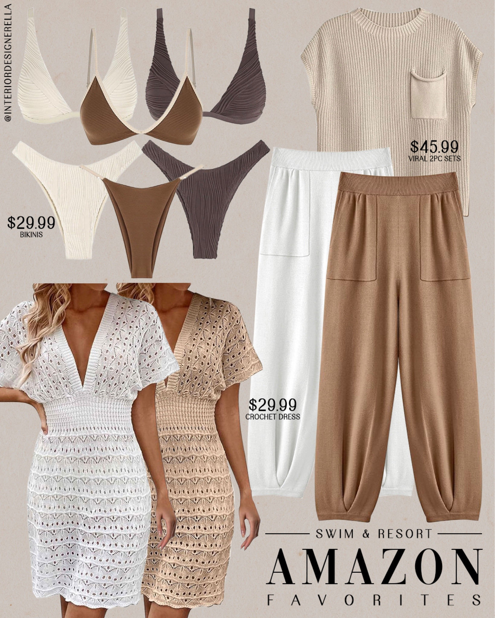 $29.99 crochet dress cover ups + $45.99 viral 2pc sets!✨ Share this post with a friend!!🤗 Click on the “Shop OOTD Collages” collections on my LTK to shop!🤗 Have an amazing day!! Xo!! 

#LTKfindsunder100 #LTKfindsunder50 #LTKswim