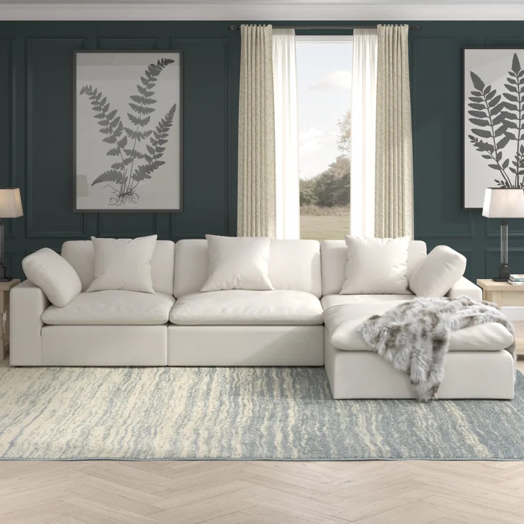 Janeen 4 - Piece Upholstered Chaise Sectional | Wayfair North America
