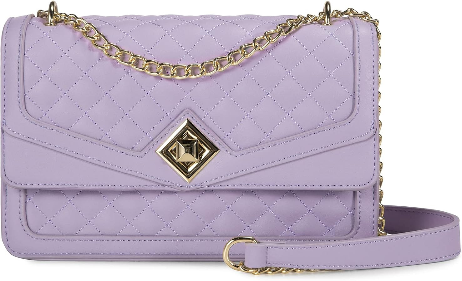 LOVEVOOK Crossbody Bags for Women Leather Quilted Shoulder Bag with Chain Strap Trendy Clutch Sat... | Amazon (US)