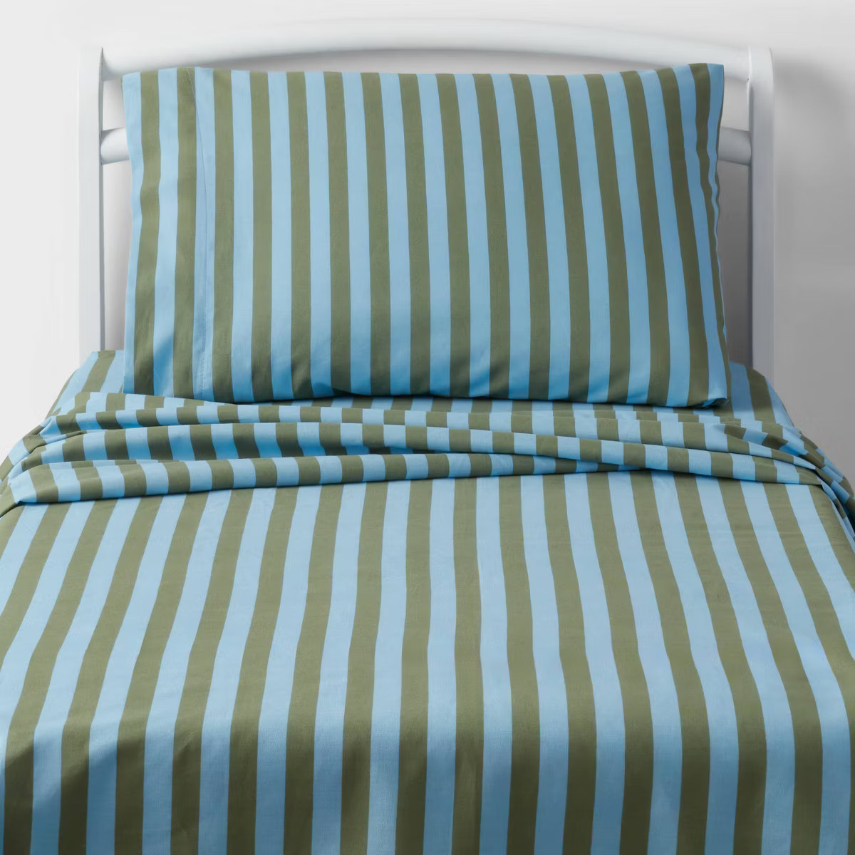 Striped Kids' Cotton Sheet Set Blue/Green - Pillowfort™ | Target