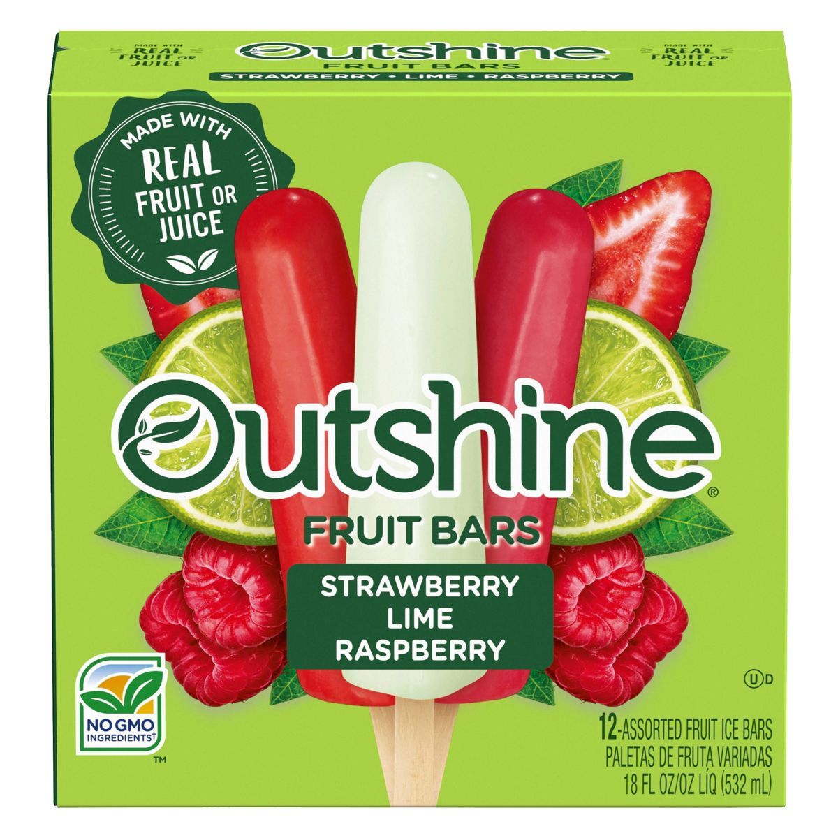 Outshine Strawberry, Lime & Wildberry Frozen Fruit Bar - 12ct | Target