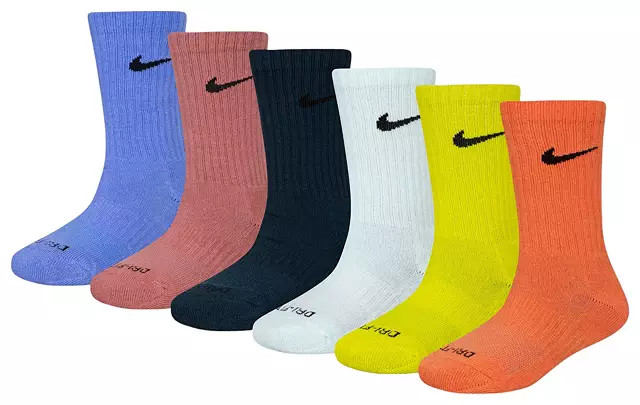 Nike Little Kids' Performance Basic Crew Socks - 6 Pack | Dick's Sporting Goods