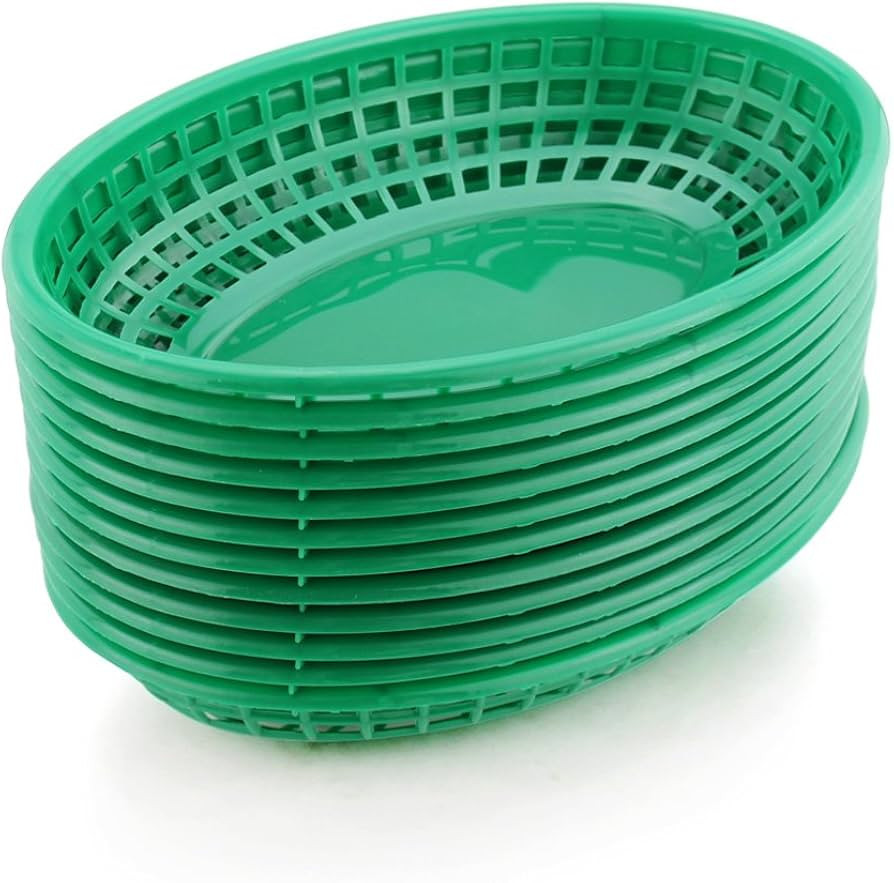 New Star Foodservice 44133 Fast Food Baskets, 9 1/4-Inch x 6-Inch Oval, Set of 36, Green | Amazon (US)