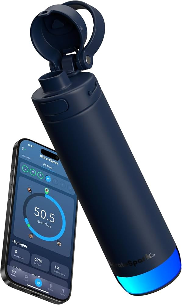 HidrateSpark PRO 2 21 oz Chug \u2013 Smart Hydration Bottle with Clinically Accurate Water Tracki... | Amazon (US)