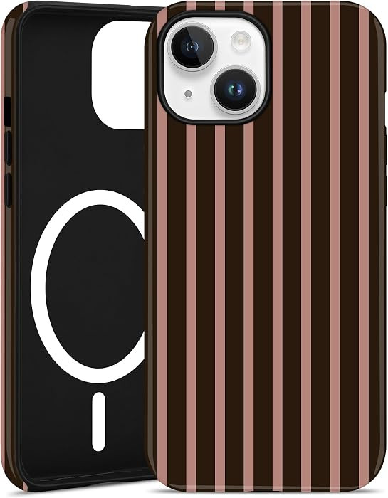 Magnetic Striped Phone Case for iPhone 17 Pro Max, Brown | Amazon (US)