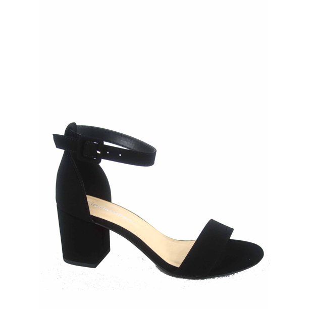 Cake-S Women's Fashion Open Toe Ankle Strap Buckle Low Chunky Heels Dress Sandals Shoes ( Blcak, ... | Walmart (US)