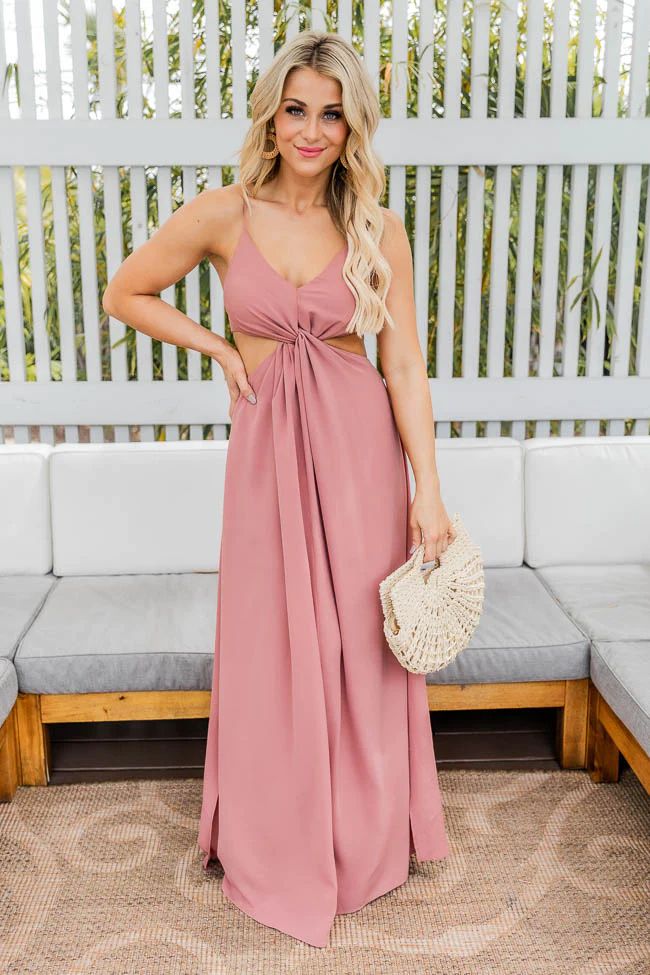 Nobody But Us Mauve Cutout Maxi Dress | Pink Lily