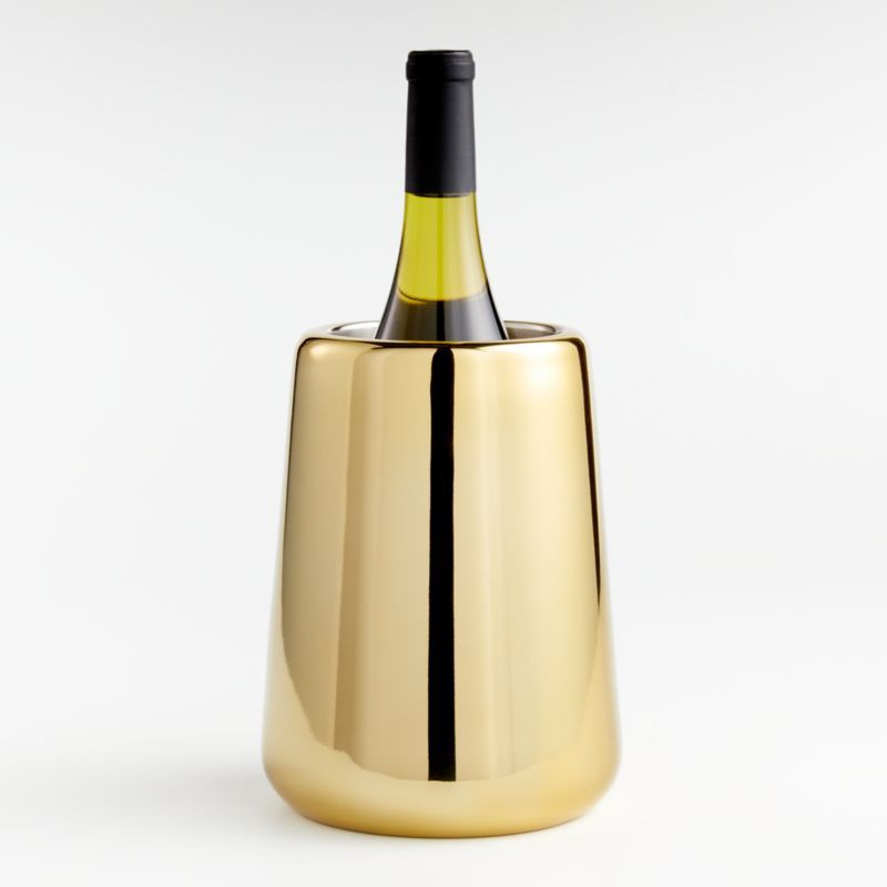 Calder Brass Wine Cooler + Reviews | Crate and Barrel | Crate & Barrel