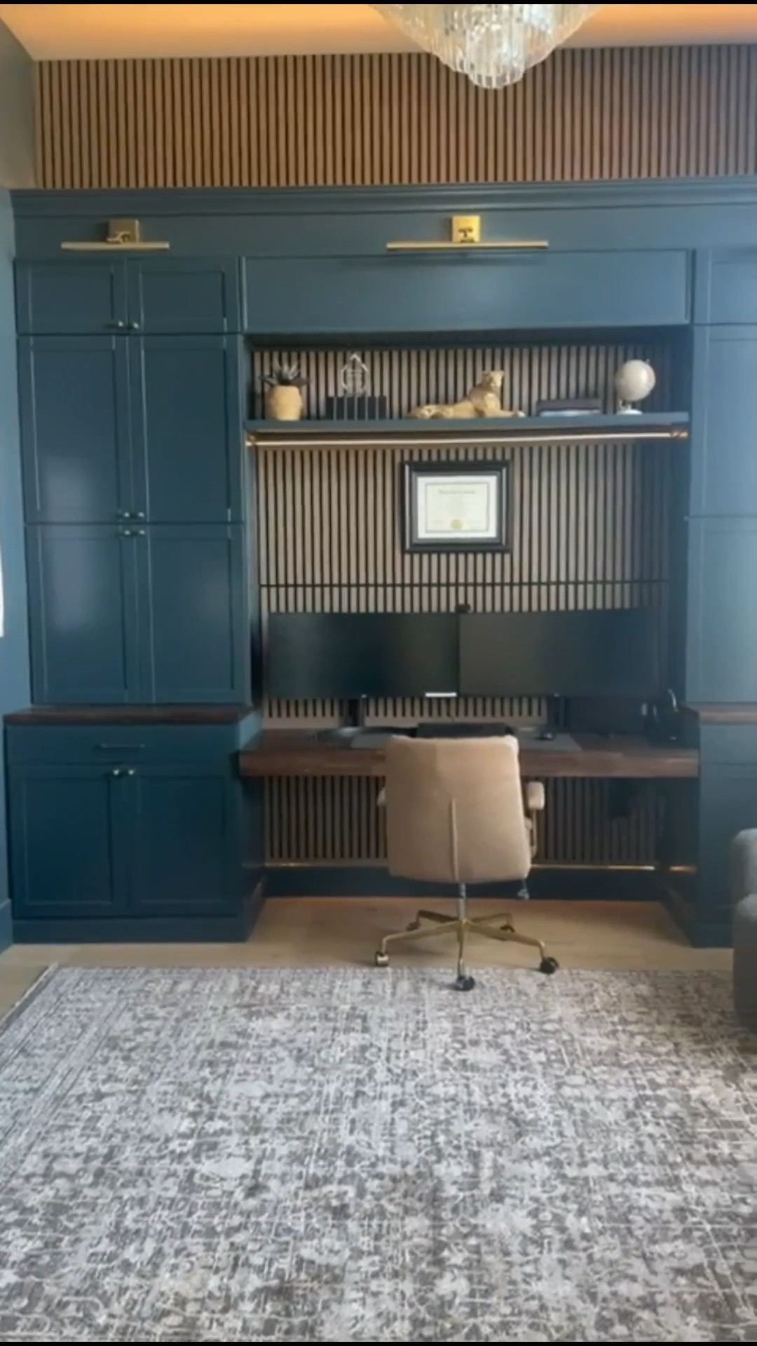 So happy with how our office came out. It’s hard to believe that it was a blank wall when we moved in. We built these cabinets and added a slat panel wall and finally finished it with furniture that made the space feel so cozy.
@Wayfair 
 @cottageandkey 
@Amazon

#LTKU #LTKSaleAlert #LTKHome