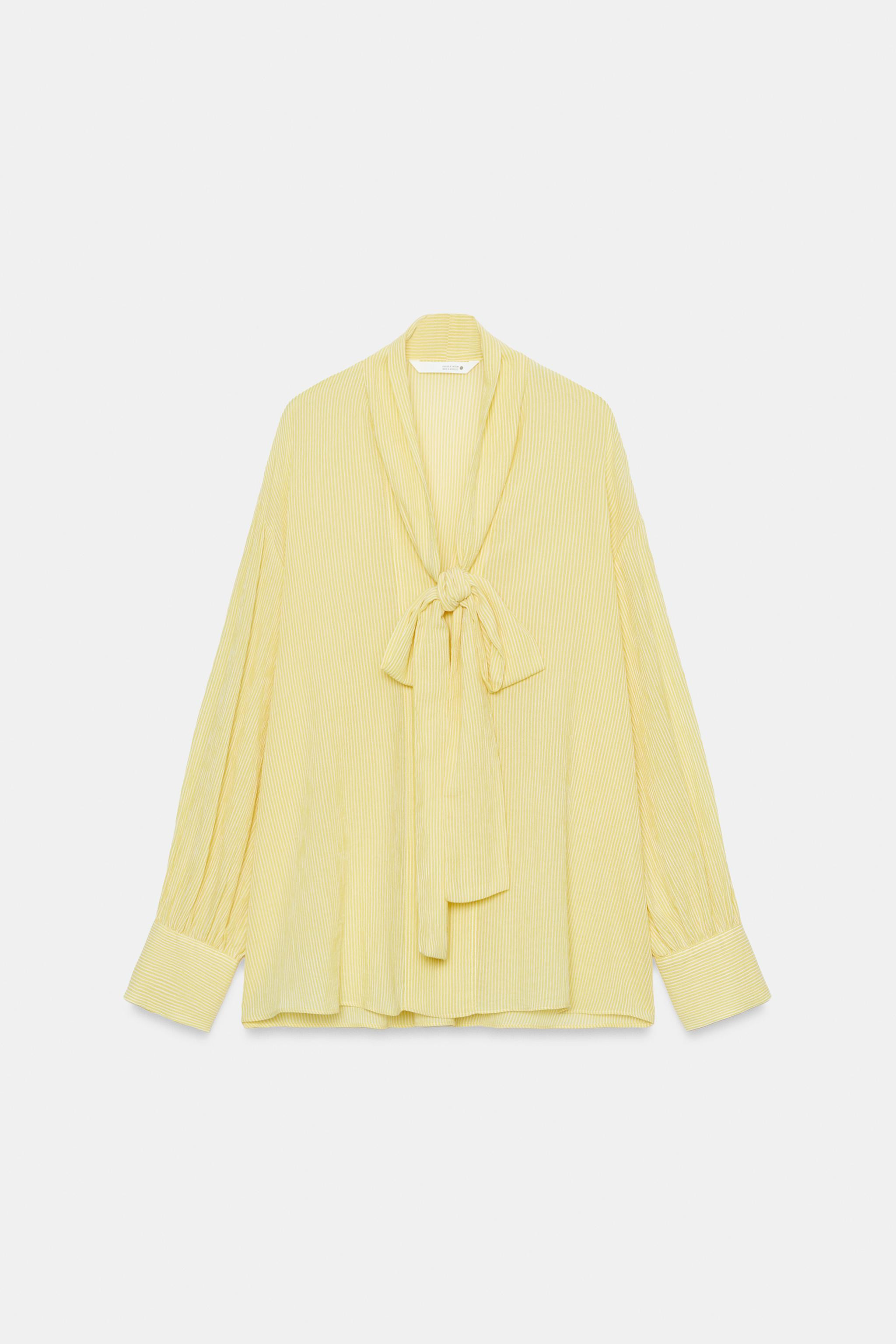 ZW COLLECTION STRIPED BOW SHIRT | Zara UK