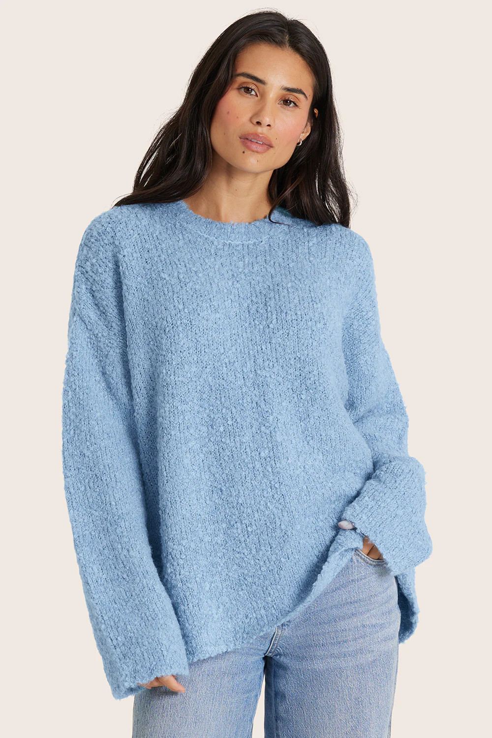 BOUCLÉ OVERSIZED CREWNECK SWEATER - IRIS | SET Active