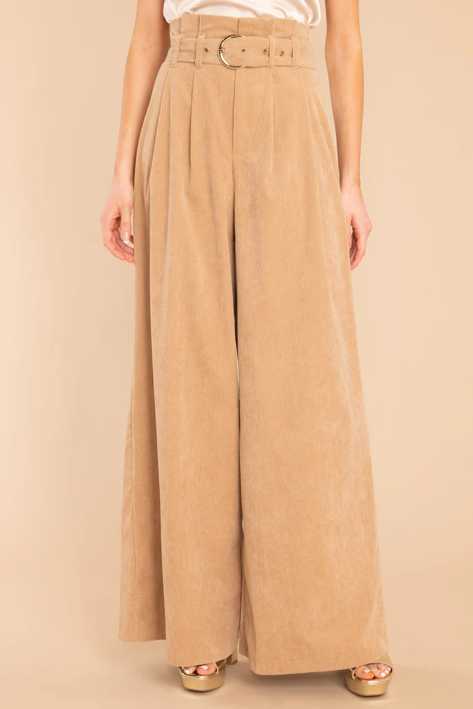 Keeping It Classy Tan Corduroy Pants | Red Dress 