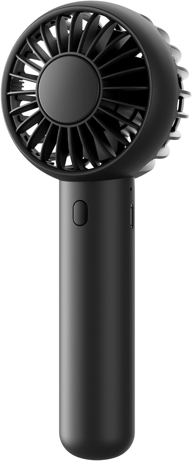Gaiatop Mini Portable Fan, Small and Powerful, Cute Design 3 Speed Personal Handheld fan and Desktop with Base, Lightweight USB Rechargeable for Travel Lash Makeup Girl Women Summer Gift Black | Amazon (US)
