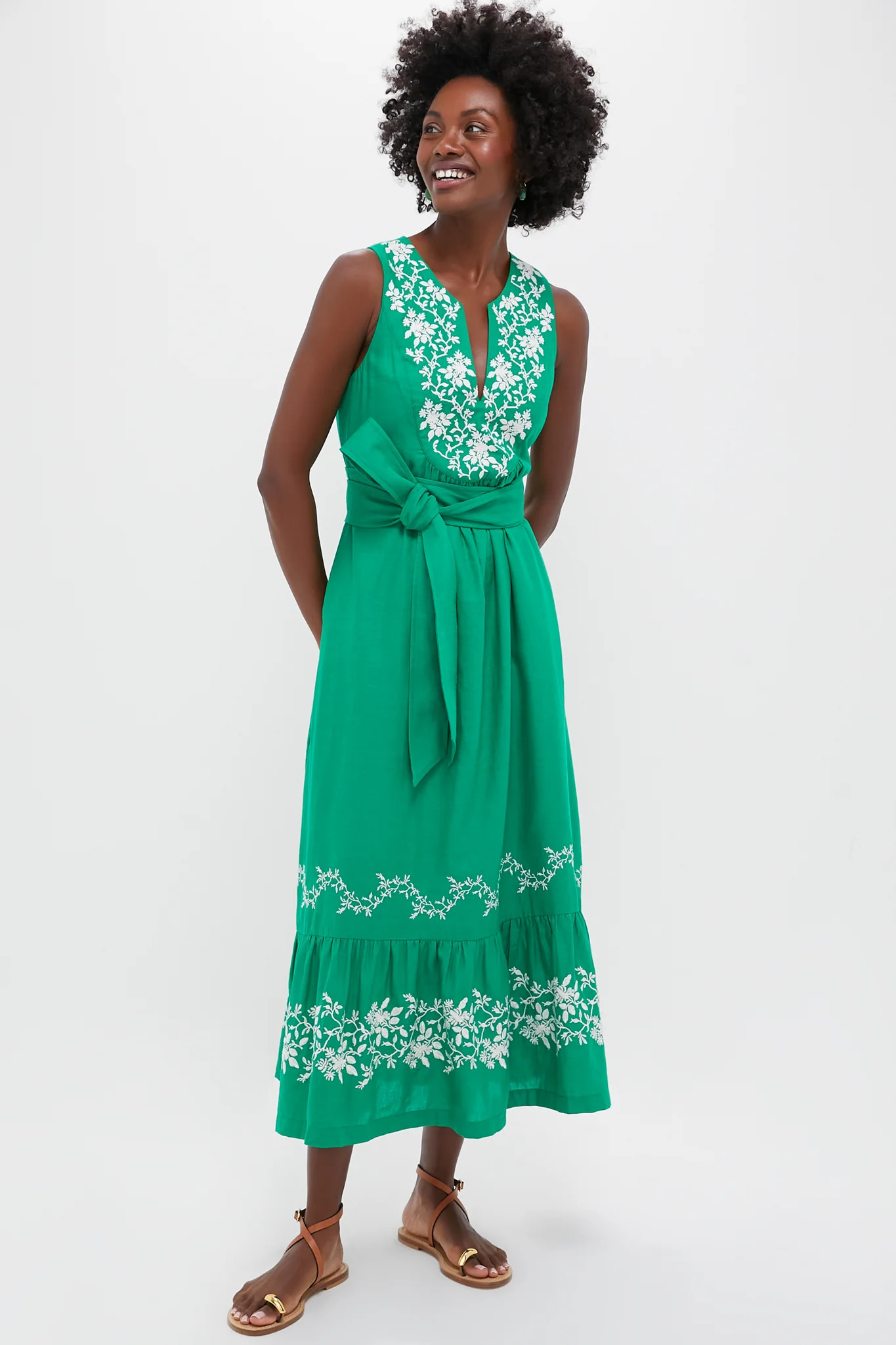 Garden Green Embroidered Malene Dress | Tuckernuck (US)