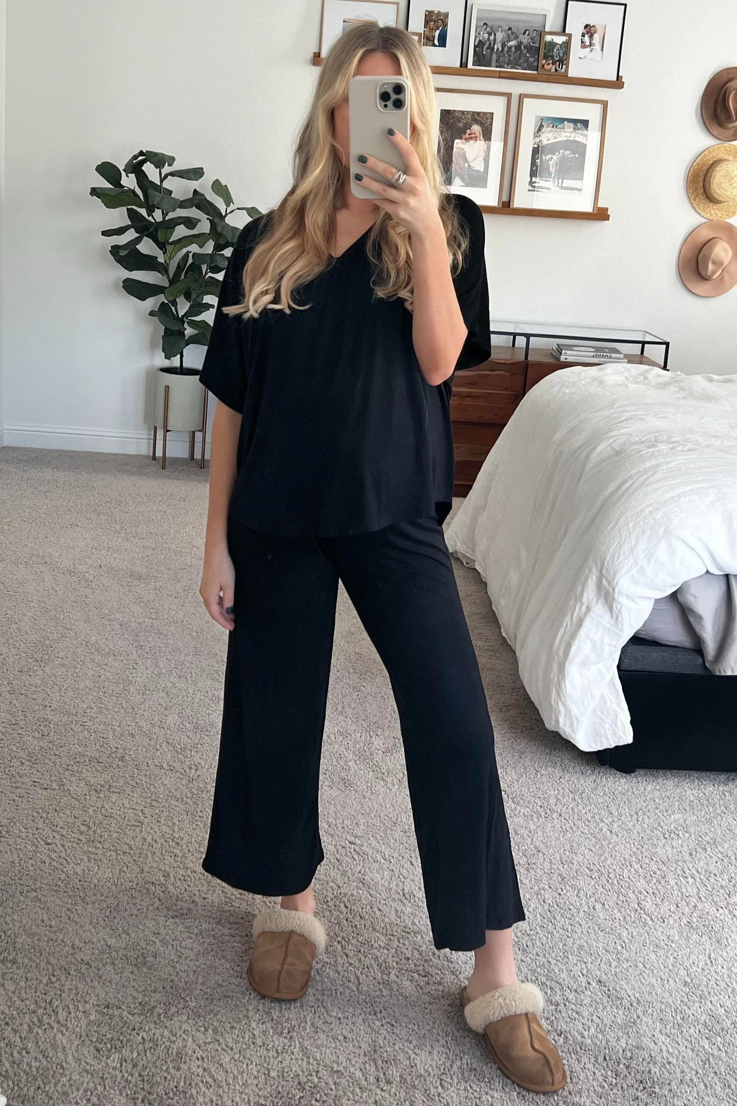 Black Cropped Pant Set | PinkBlush Maternity