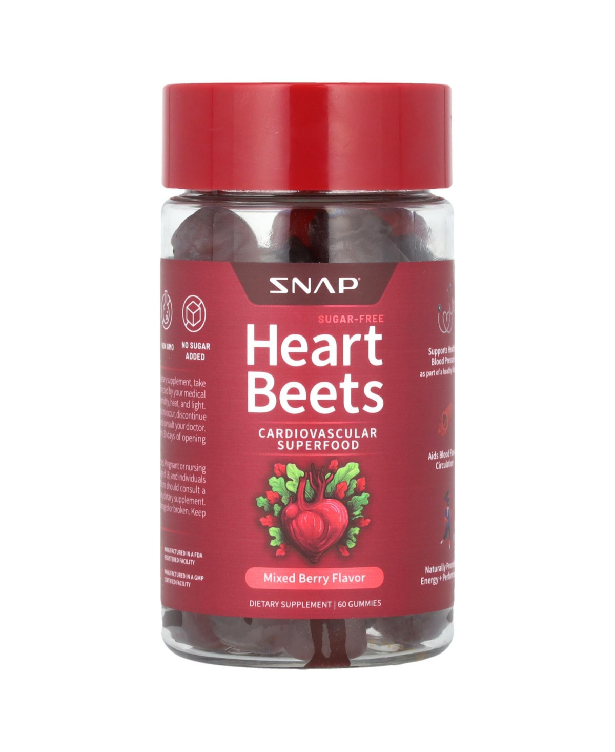 Snap Supplements Heart Beets Mixed Berry - 60 Gummies | Macy's