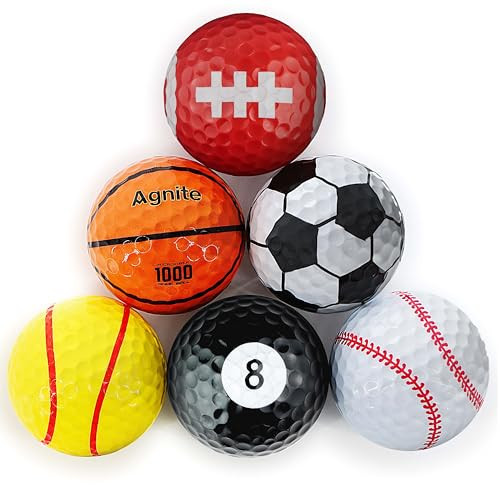 Funny Golf Balls, 6 Pack Colored Balls for Golfers, Fun Kids Golf - Novelty Gifts for Men, Golfing Accessories for Boys & Dad | Amazon (US)